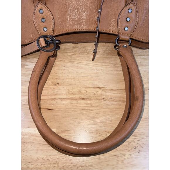 Frye And Co Dallas Leather Large Tote Purse Handbag Cognac Brown - Picture 7 of 12